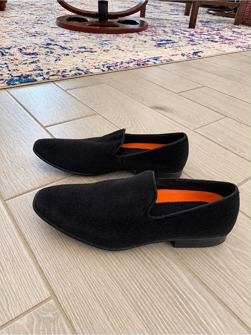 Men's Black velvet Slip-On Dress Loafers